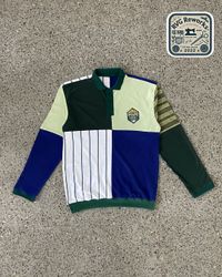 Camiseta Polo de Manga Longa em Patchwork Reciclad..