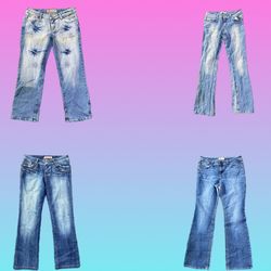 Y2K Unique denim flare jeans (TS-023)