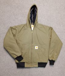 Carhartt rework style green hooded jackets