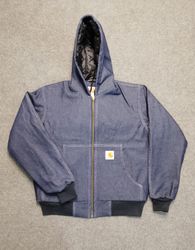 Carhartt rework style blue jeans hooded jackets