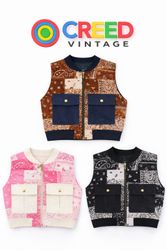 CR1176  Upcycled Bandana Patch Utility Vest