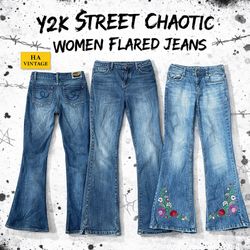 Y2K Street Chaos Flared Jeans