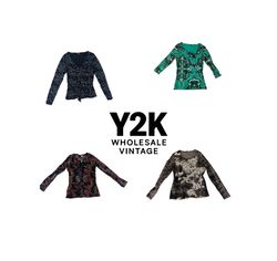 Y2K European Mesh Long sleeve Tops (YWV60)