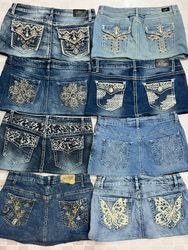 Jupes mini embellies pour femmes upcyclées R376