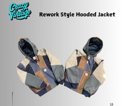 Carhartt rework style multi hooded jacket