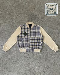 Veste varsity en patchwork upcyclé