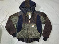 Rework Style Carhartt Acid washed patchwork Hooded..