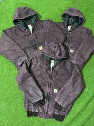 Rework Style Carhartt Burgandy Acid washed hooded