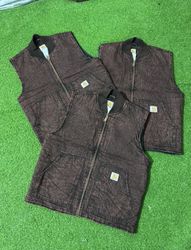 Rework Style Carhartt Burgandy Acid washed Gilet.