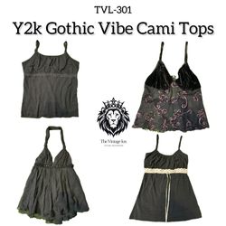 Y2K Gothic Vibe Cami Tops (TVL-301)