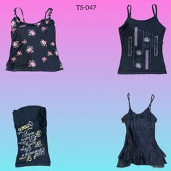 Y2K Black Cami Tops (TS-047)