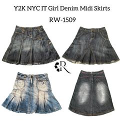 Y2K NYC IT Girl Denim Midi Skirts RW-1509