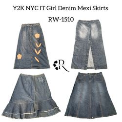 Y2K NYC IT Girl Denim  Maxi Skirs Rw-1510