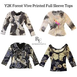 Y2K Forest Vibe Printed Full Sleeves Tops RE-2747