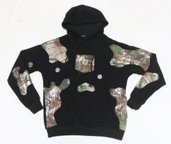 CR1186 Upcycled Camo Panel Reworked Hoodie