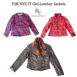 Y2K NYC IT Girl Vestes en cuir RE-2752