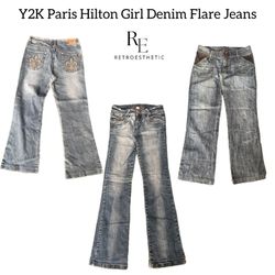 Y2K Paris Hilton Girl Denim Flare jeans RE-2753