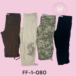 Comfortable Cargo Capri Pants (FF-1-080)