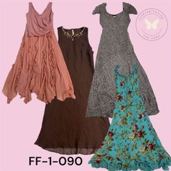 Floral bedrucktes Polycrepe A-Linien-Kleid (FF-1-0..