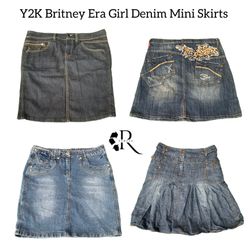 Y2K Britney Era Mädchen Denim Minirocke