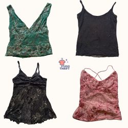 Shimmer Night Y2K Cami Tops