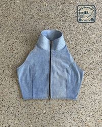 Upcycled Dual-Zip Halter Top