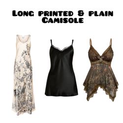 Mix Y2k Long Camisole ( estampada e lisa)