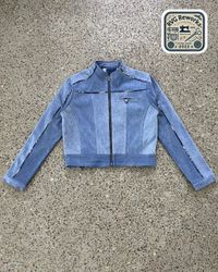 Upcycled y2k inspired Denim Motorcycle Jacket