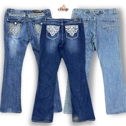 Y2K Flared,Bootcut Embellished Jeans