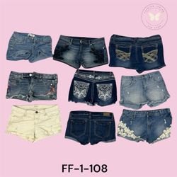 Mid-Rise Denim Mini Shorts with Button C..