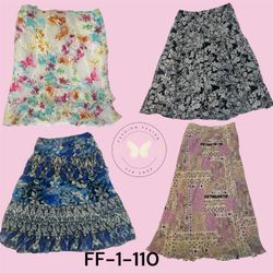 Women’s Floral Printed Polyester Skirt (FF-1-110)