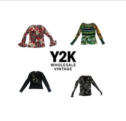 Y2K European Mesh Long sleeve Tops with  Morgan (Y..