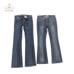 Y2K bestickte Schlagjeans