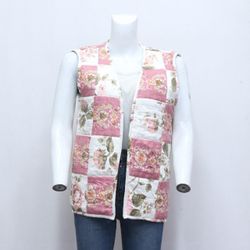 CR1192 Upcycled Floral Patchwork Quilted Vest