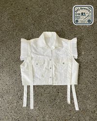 Upcycled Kaftan Lace Crop Top