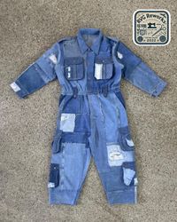Upcycled Utility Patchwork Denim Jumpsuit