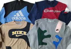 CR6239 Upcycled Patchwork Mix Brand Sweatshirts