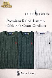 Ralph Lauren Kabelstrickpullover – Creme Zustand