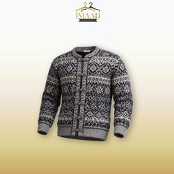 Printed cardigan sweater