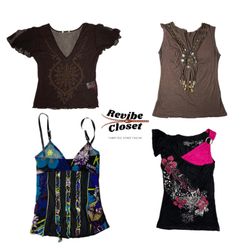Y2K Earthy Tone Vibe Grunge Tops RC-023