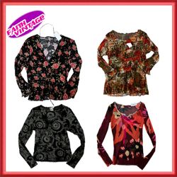 Rose und Petalen Muster Langarmshirt Bundle(FV-484..