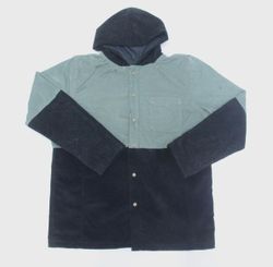 Veste chemise à capuche en velours côtelé recyclé ..