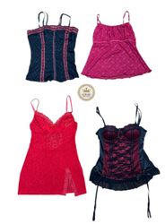 Y2K Red colure Tops 10 pcs A 444