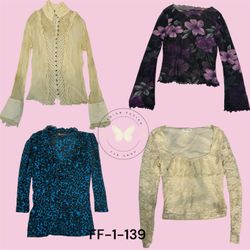 Chic Poly Printed Long Sleeve Blouse (FF-1-139)