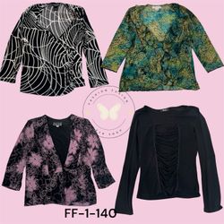 Elegant Printed Polyester L/S Blouse (FF-1-140)