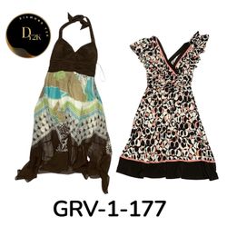 Robe en poly imprimée brune Y2K pour femmes – Look..