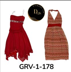 Robe en polyester imprimée rouge Y2K pour femmes –..