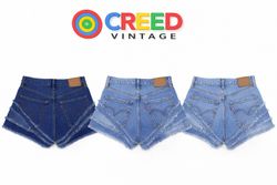 CR1202 Aufgearbeitete ausgefranste Naht-Jeansshort..