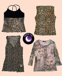 Tops Italianos Y2K Bale com estampa de animal