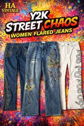 Y2K Street Chaos Flared Denim Jeans